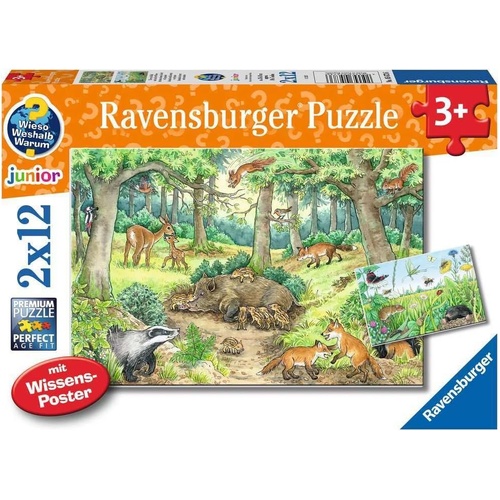 Ravensburger Animals in Forest 2x12pc Jigsaw Puzzle RB05673