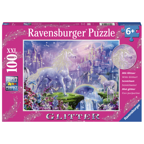 Ravensburger Unicorn Kingdom Glitter 100pc XXL Puzzle RB12907 **