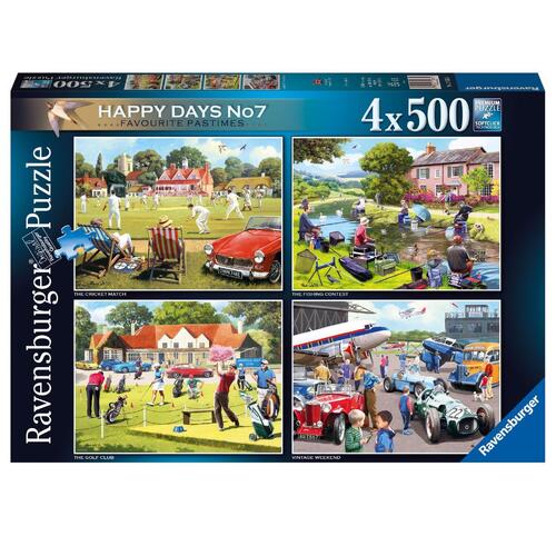 Ravensburger Happy Days No 7, Favourite Pastimes 4x500pc Jigsaw Puzzle RB17633