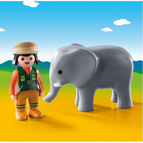 Playmobil 1.2.3 Zookeeper with Elephant 9381**