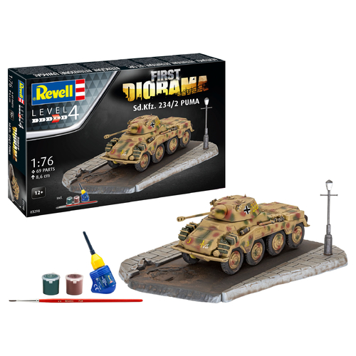 Revell First Diorama Set Sd.Kfz 234/2 Puma 1:76 Scale Model Kit Gift Set 03298