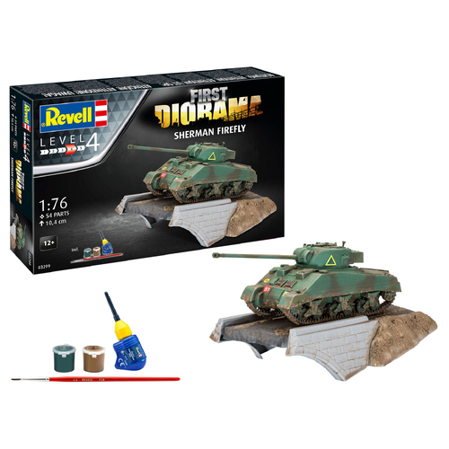Revell First Diorama Set Sherman Firefly 1:76 Scale Model Kit Gift Set 03299