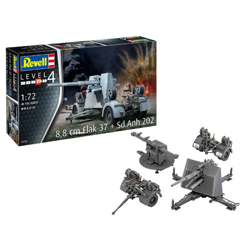 Revell 8.8cm Flak 37 + SD.Anh.202 1:72 Scale 03325**