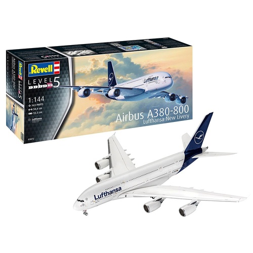 REVELL Airbus A380-800 "Lufthansa New Livery 1:144 Scale Model Kit 03872