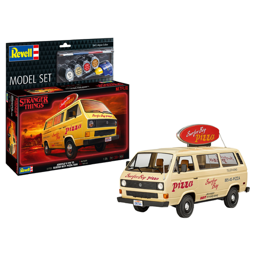 Revell Stranger Things Argyles VW T3 Surfer Boy Pizza Van 1:25 Scale Model Kit Set 67725