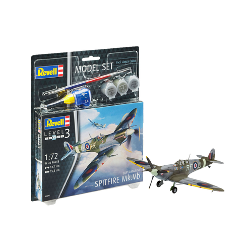 Revell Supermarine Spitfire Mk.Vb 1:72 Scale Model Gift Kit Set 63897