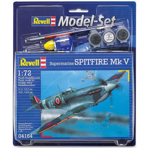 Revell Supermarine Spitfire Mk-V 1:72 Scale Model Kit Gift Set 64164