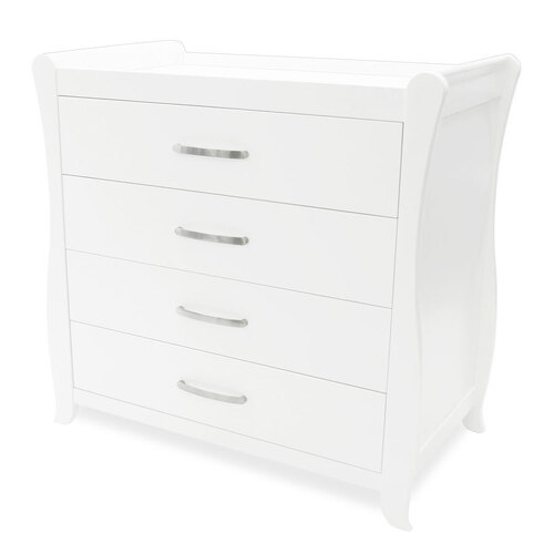 Babyhood Classic Sleigh 4 Draw Chest White **
