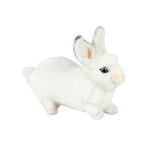 Hansa White Bunny Crouching 20cm HC7209