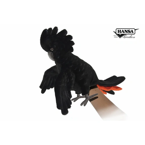 Hansa Black Cockatoo Puppet 43cm HC8227