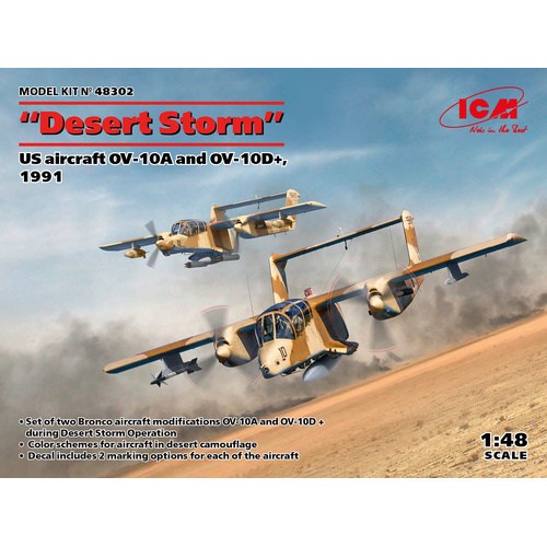 ICM 1991 "Desert Storm" US Aircraft OV-10A & OV-10D+ 1:48 Scale Model Kit ICM48302