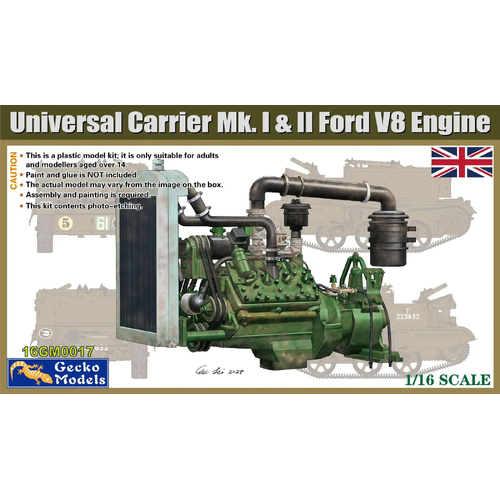 Gecko Universal Carrier Mk.I & II Ford V8 Engine 1:16 Scale Model Kit GM16017