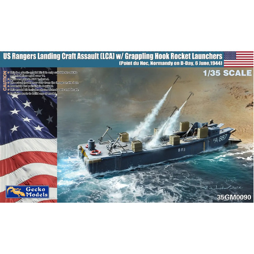 Gecko 1:35 Scale US Rangers Landing Craft Assault (LCA) w/Grappling Hook Rocket Launchers Model Kit GM35090