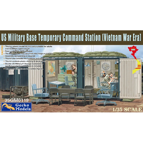 Gecko US Military Base Temporary Command Station (Vietnam War Era) 1:35 Scale GM35119