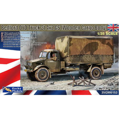 Gecko 1:35 Scale Bedford OYD Truck 3t 4x2 GS (Wooden Cargo Body) Model Kit GM35153