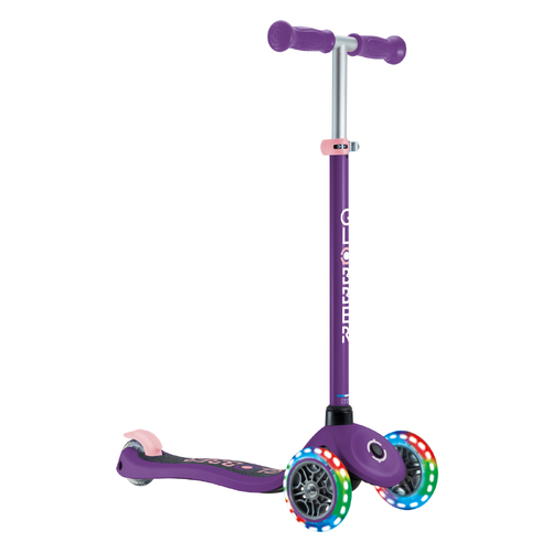 Globber Primo V2 Scooter with Lights and Griptape - Purple/Pastel Pink 426-603