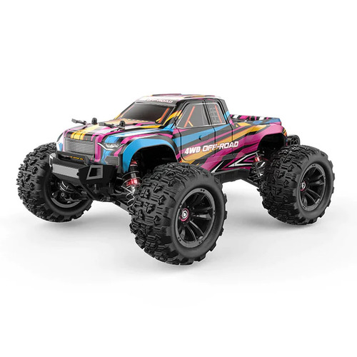 MJX R/C  Hyper Go 4WD Off-Road Brushless 2S 1:16 Scale RC Monster Truck - Blue/Pink/Yellow 16209