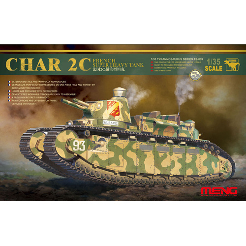 Meng French Super Heavy Tank Char 2C Tank 1:35 Scale Model Kit TS-009