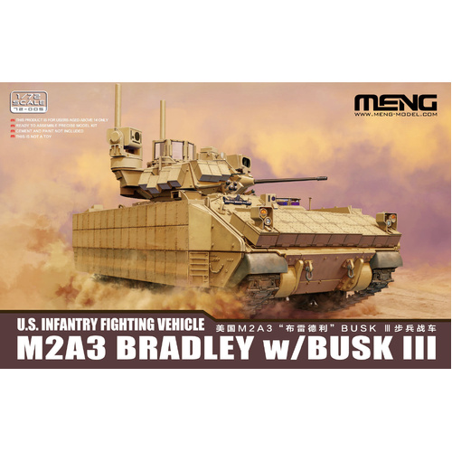 Meng U.S. Infantry Fighting Vehicle M2A3 Bradley w/Busk III 1:72 Scale Model Kit 72-005