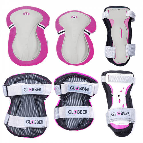Globber JUNIOR Set of 3 Protective Pad Set - Deep Pink/Size: XXS 540-110