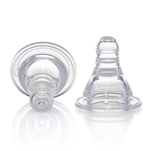 Pigeon Flexible Peristaltic Nipple Slim Neck Teat S Flow 2 pack suits 0+ months PTB940