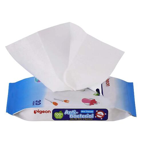 Pigeon Anti-Bacterial Wet Tissues Wipes 20pk for Baby Hygiene PWK869 **