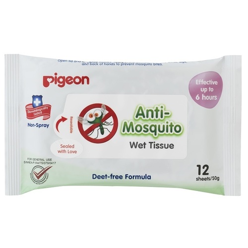 Pigeon Anti-Mosquito Wet Tissue Wipes 12pk PWK565