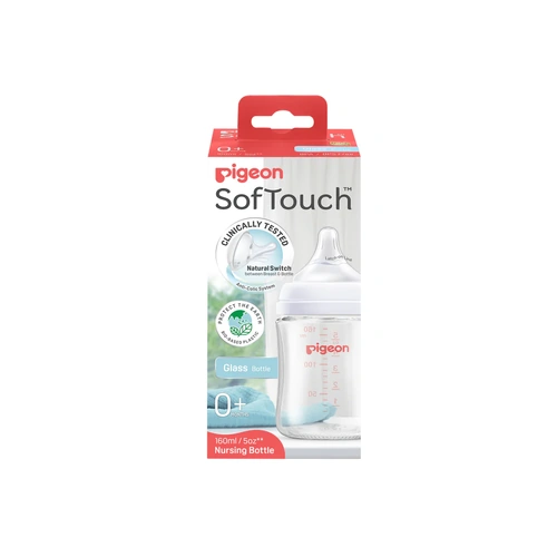 Pigeon SofTouch BPP Wide Neck Glass Baby Bottle 160mL suit 3+ months PBA271