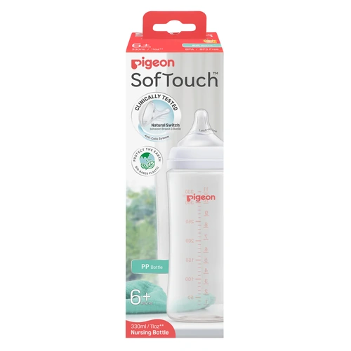 Pigeon SofTouch PP Wide Neck Baby Bottle 330mL suits 6+ month PBA291