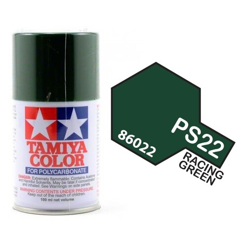 Tamiya Polycarbonate Spray Paint 100ml Colours - PS-22 Racing Green