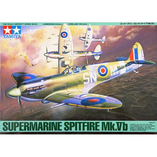 Tamiya Supermarine Spitfire Mk.VB Aircraft Series No 33 1:48 Scale Model Kit 61033