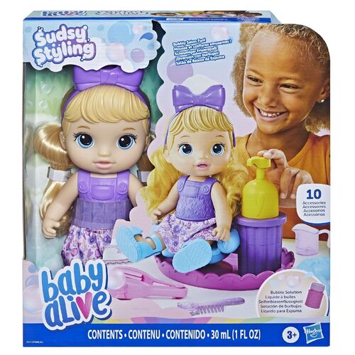Baby Alive Sudsy Styling Bubbly Salon Fun Doll F5112