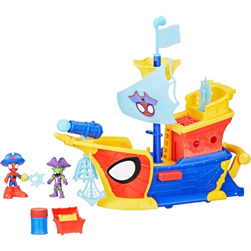 Hasbro Marvel Spidey Amazing Friends Water-Webs Webs Ahoy Bubble Pirate Ship Playset G0666