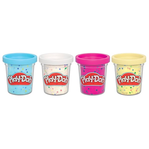 Play-Doh 4 Pack Confetti Colours Blue, Yellow, Pink and White G1727