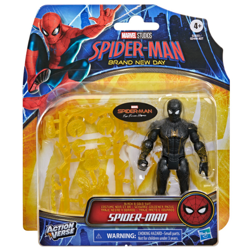Marvel Spider-Man Action Figure with Gear - Black & Gold Suit Spider-Man G2444