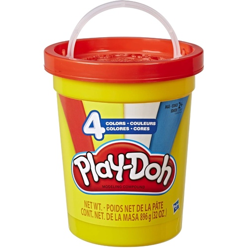 Play-Doh Super Can 4 Colours - Red Lid E5045