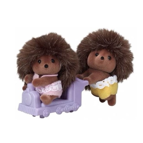 Sylvanian Families Hedgehog Twins (with Purple Train Cart) SF5424