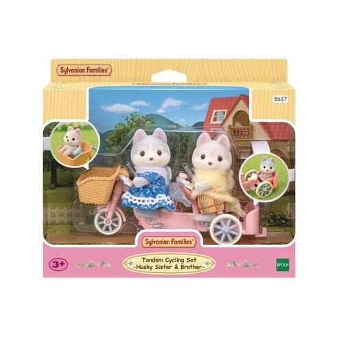 Sylvanian Families Tandem Cycling Set - Husky Sister & Brother 5637