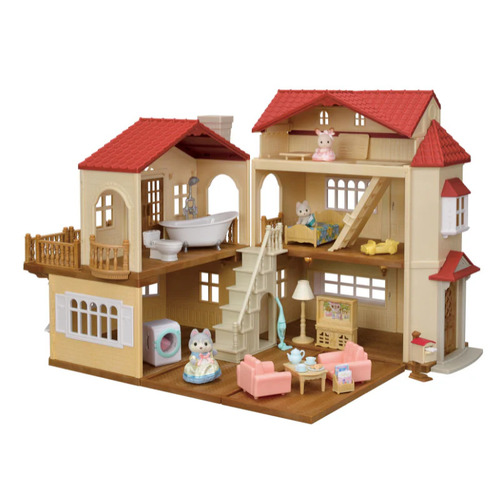 Sylvanian Families Red Roof Country Home with Secret Attic Playroom Gift Set SF5727
