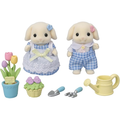 Sylvanian Families Blossom Gardening Set Flora Rabbit Sister & Brother SF5736