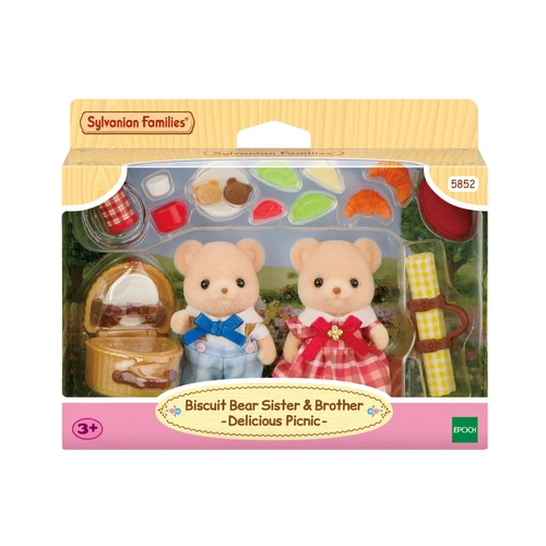 Sylvanian Families Biscuit Bear Sister & Brother - Delicious Picnic SF5852