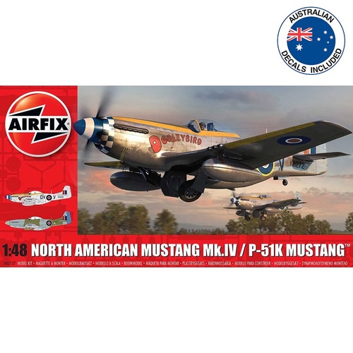 Airfix North American Mustang Mk.IV/P-51K Mustang 1:48 Scale Model Kit A05137