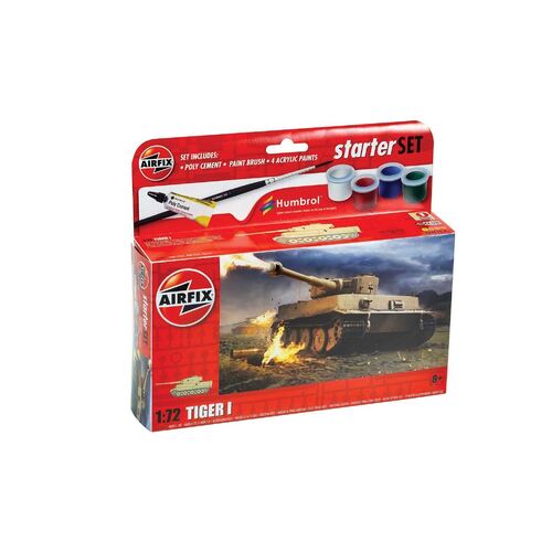 Airfix Starter Set Tiger I Panzer Tank inc paint & glue 1:72 scale 55004