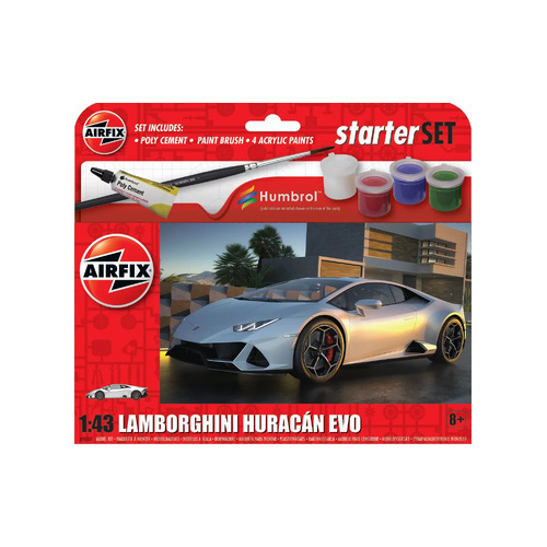 Airfix Starter Set Lamborghini Huracan EVO 1"43 Scale Model Kit A55007