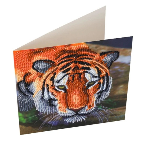 Craft Buddy Crystal Art DIY Card Kit - Tiger 5153