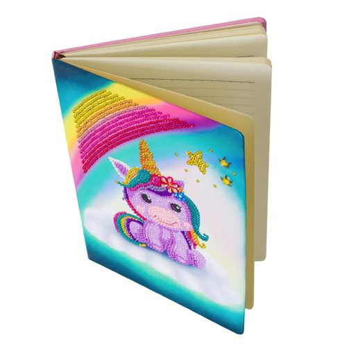 Craft Buddy Crystal Art DIY 18x26cm Notebook Kit - Unicorn Smile 6600