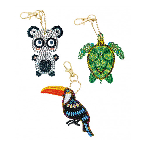 Craft Buddy Crystal Art Keyring Kit - Exotic Animals CRB5489090