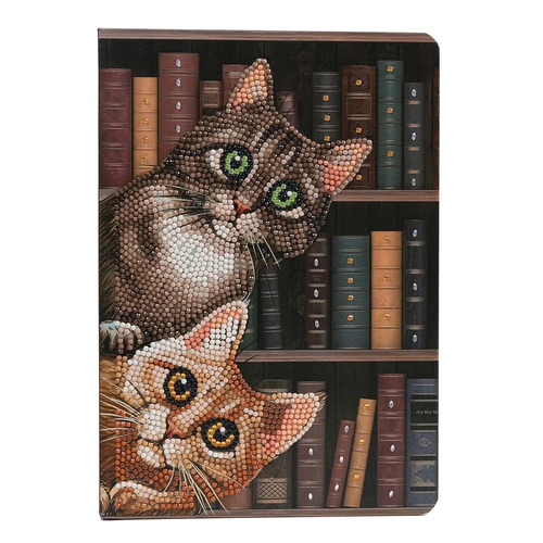 Craft Buddy Crystal Art DIY Notebook Kit - Cats in the Library 1769