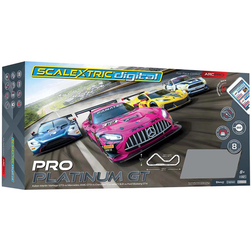 Scalextric Digital ARC Pro Platinum GT Slot Car Set inc 4 x cars