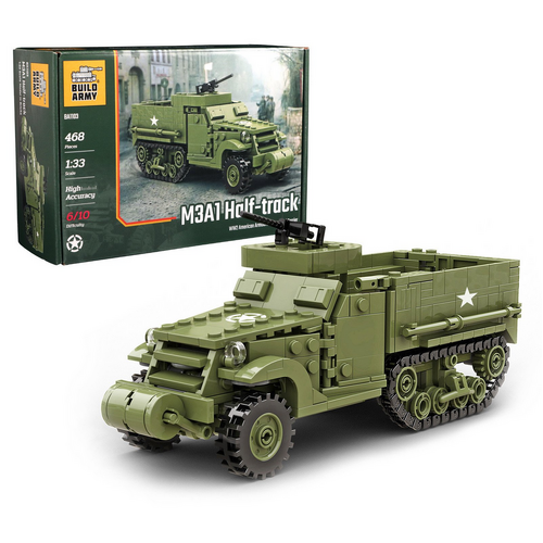 Build Army M3A1 Half-track WW2 American Armoured Personnel Carrier 1:33 Scale Building Blocks BA1103